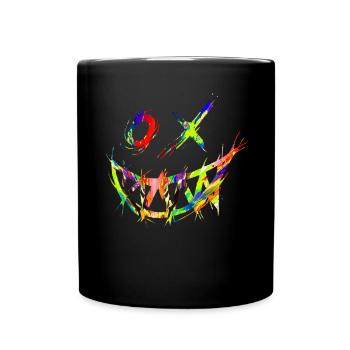 Techno Gift Rave Festival Party Music Tekk EDM - Full Colour Mug - black - Front