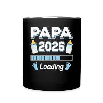 Papa 2026 Chargement Maman Papa Parents Fils Fille - Mug uni - noir - Devant