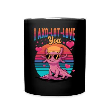 Drôle Axolotl Kawaii je Axo-lot-love toi ! - Mug uni - noir - Devant