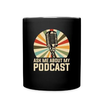 Podcast Podcaster - Tasse einfarbig - Schwarz - Vorne