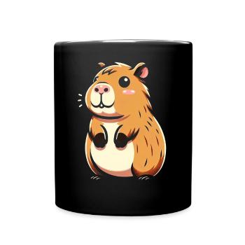 Mignon hamster toiletteur rongeur - Mug uni - noir - Devant