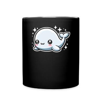 Beluga-wal-tier-aquarianer-meeres-ketologe - Tasse einfarbig - Schwarz - Vorne