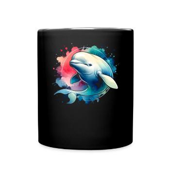 Béluga, cétologue mammifère marin - Mug uni - noir - Devant