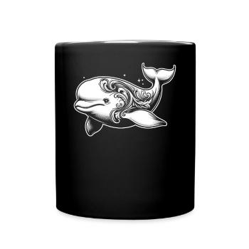 Beluga whale, sea creatures, whale marine ketology - Full Colour Mug - black - Front