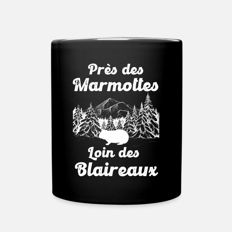 Marmotte humour forêt camping - Mug uni - noir