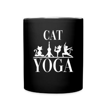 Yoga Katzen für einen Yogaschüler Yogalehrer - Tasse einfarbig - Schwarz - Vorne