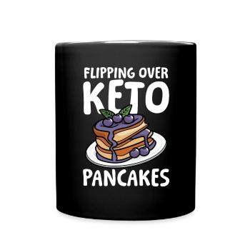 Flipping Over Keto Pancakes für einen Diät Plan - Tasse einfarbig - Schwarz - Vorne