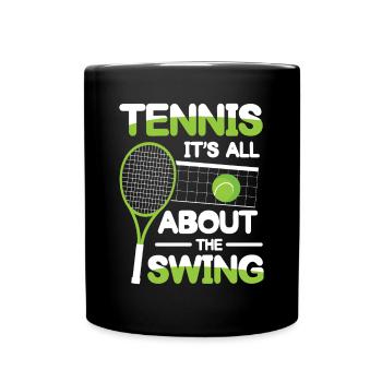 Tennis It's All About The Swing - Tasse einfarbig - Schwarz - Vorne