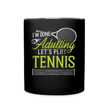 drôle de raquette de joueur de tennis je suis - Mug uni - noir - Devant
