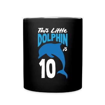 Ce petit dauphin a 10 10 ans - Mug uni - noir - Devant