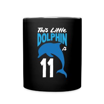 Ce petit dauphin a 11 11 ans - Mug uni - noir - Devant