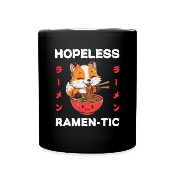 Fuchs Ramen Nudeln Chibi Asien Nudelsuppe Anime - Tasse einfarbig - Schwarz - Vorne