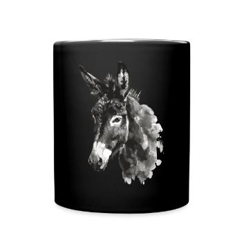 Esel - Tasse einfarbig - Schwarz - Vorne