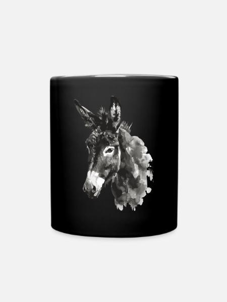 Esel - Tasse einfarbig - Schwarz