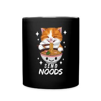Chat Ramen Nouilles Chibi Asia Noodle Soupe Anime - Mug uni - noir - Devant
