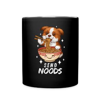 Chien Ramen Nouilles Chibi Asia Noodle Soupe Anime - Mug uni - noir - Devant
