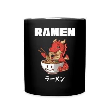 Drache Ramen Nudeln Chibi Asien Nudelsuppe Anime - Tasse einfarbig - Schwarz - Vorne