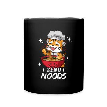 Tiger Ramen Nouilles Chibi Asia Noodle Soupe Anime - Mug uni - noir - Devant