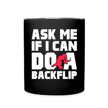 Backflip Salto Akrobatik Parkour Turnen Geschenk - Tasse einfarbig - Schwarz - Vorne