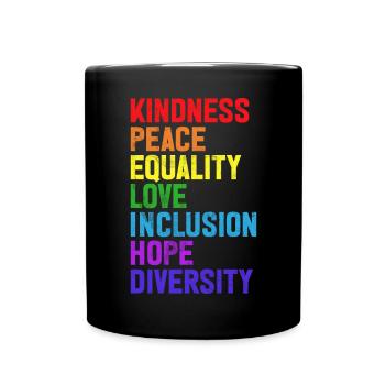Gleichheit LGBTQ Rainbow Flag LGBTQ Stolz - Tasse einfarbig - Schwarz - Vorne