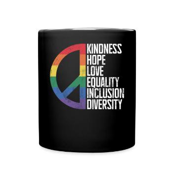 Gleichheit LGBTQ Rainbow Flag LGBTQ Stolz - Tasse einfarbig - Schwarz - Vorne