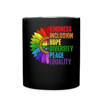Gleichheit LGBTQ Rainbow Flag LGBTQ Stolz - Tasse einfarbig - Schwarz - Vorne