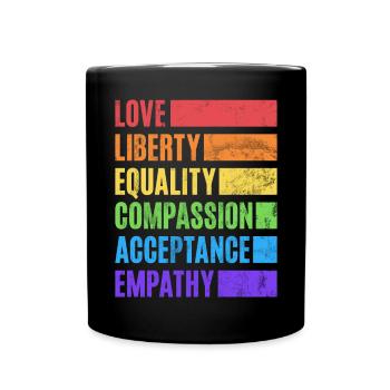 Gleichheit LGBTQ Rainbow Flag LGBTQ Stolz - Tasse einfarbig - Schwarz - Vorne