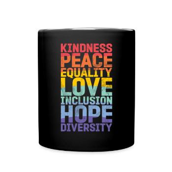 Gleichheit LGBTQ Rainbow Flag LGBTQ Stolz - Tasse einfarbig - Schwarz - Vorne
