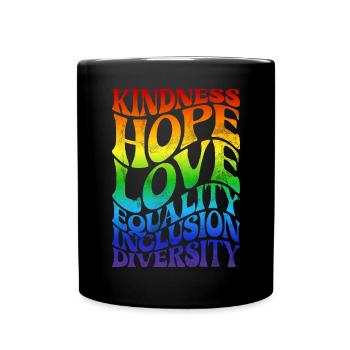 Gleichheit LGBTQ Rainbow Flag LGBTQ Stolz - Tasse einfarbig - Schwarz - Vorne