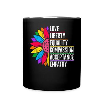 Gleichheit LGBTQ Rainbow Flag LGBTQ Stolz - Tasse einfarbig - Schwarz - Vorne