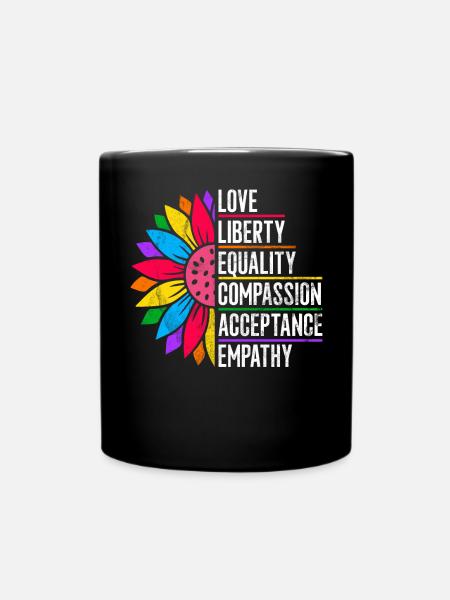 Gleichheit LGBTQ Rainbow Flag LGBTQ Stolz - Tasse einfarbig - Schwarz