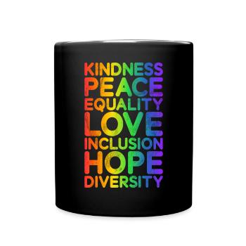 Gleichheit LGBTQ Rainbow Flag LGBTQ Stolz - Tasse einfarbig - Schwarz - Vorne