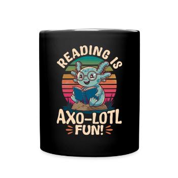 Livres Axolotl drôles La lecture kawaii est amusante - Mug uni - noir - Devant