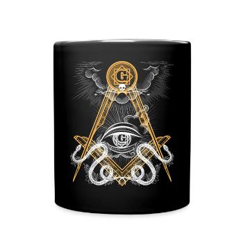 Emblème de l’œil maçonnique - Mug uni - noir - Devant