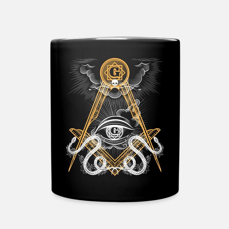 Emblème de l’œil maçonnique - Mug uni - noir