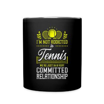 drôle de raquette de joueur de tennis je ne suis pas - Mug uni - noir - Devant