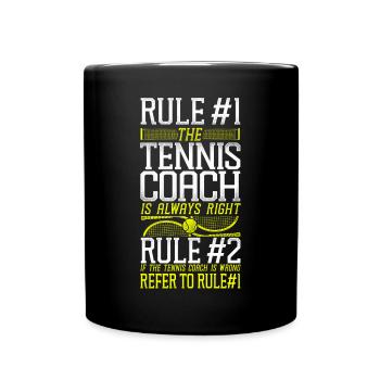 Funny Tennis Player Racket Coach - Tasse einfarbig - Schwarz - Vorne