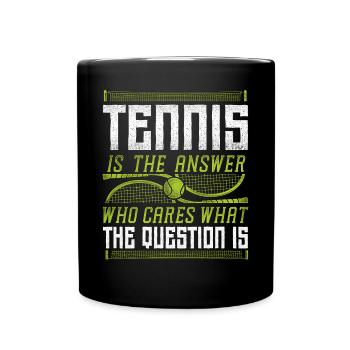 Drôle de joueur de tennis Raquette Tennis - Mug uni - noir - Devant