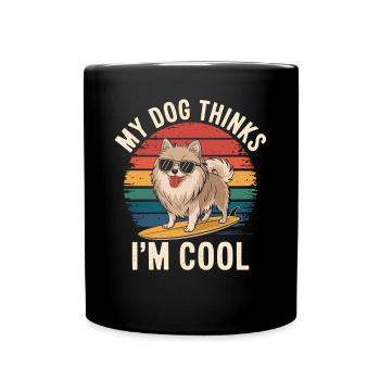 Pomeranian Dog Pomeranian - Full Colour Mug - black - Front