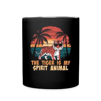 Der Tiger Ist Mein Spiritueller Begleiter - Tasse einfarbig - Schwarz - Vorne
