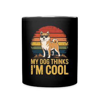 Shiba Inu Mon chien pense que je suis cool - Mug uni - noir - Devant