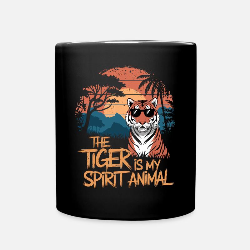 Der Tiger Ist Mein Geisttier Natur - Tasse einfarbig - Schwarz