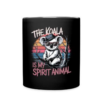 Der Koala Ist Mein Spirit Animal - Tasse einfarbig - Schwarz - Vorne