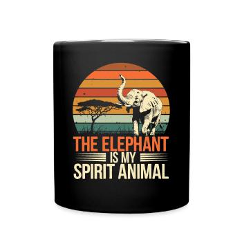 L’éléphant est mon animal de pouvoir - Mug uni - noir - Devant