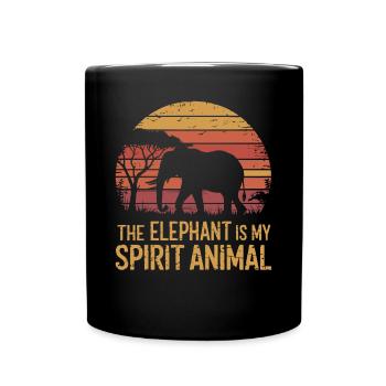 L’éléphant est mon animal spirituel - Mug uni - noir - Devant