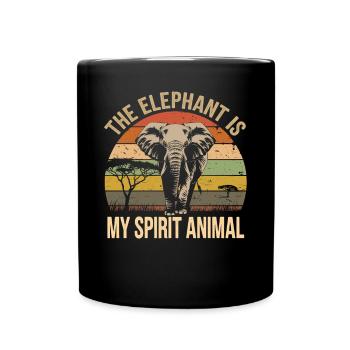 Der Elefant Ist Mein Geisttier - Tasse einfarbig - Schwarz - Vorne