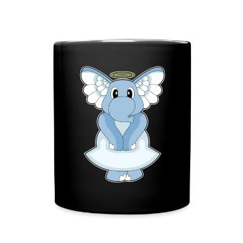 Elephant Angel Wings - Full Colour Mug - black - Front