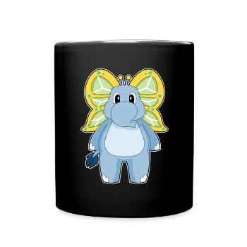 Elephant Butterfly - Full Colour Mug - black - Front