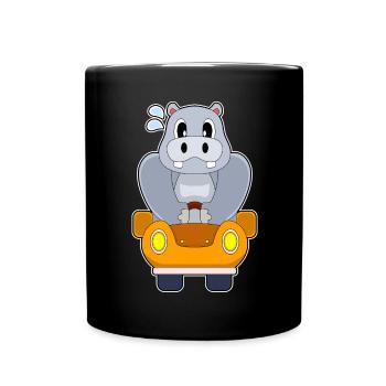 Hippopotamus Car - Full Colour Mug - black - Front