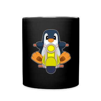 Moto pingouin - Mug uni - noir - Devant